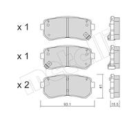 metelligroup 22-0725-0 Pastillas de Freno, Made in Italy, Repuestos para Automóviles, Certificación ECE R90, sin Cobre