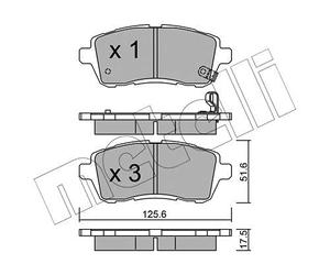 metelligroup 22-0793-0 Pastillas de Freno, Made in Italy, Repuestos para Automóviles, Certificación ECE R90, sin Cobre