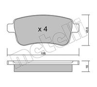 metelligroup 22-0818-0 Pastillas de Freno, Made in Italy, Repuestos para Automóviles, Certificación ECE R90, sin Cobre