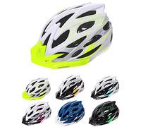 meteor Cascos Casco Bicicleta Casco Helmet Casco Bici Casco Bicicleta Adulto Skate Ciclismo Bicicleta Patineta Patines Monopatines Bici Accesorios Casco (S (52-56 cm), Blanco/Verde)