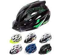 meteor Cascos Casco Bicicleta Casco Helmet Casco Bici Casco Bicicleta Adulto Skate Ciclismo Bicicleta Patineta Patines Monopatines Bici Accesorios Casco Gruver (L (58-61 cm), Negro/Verde)