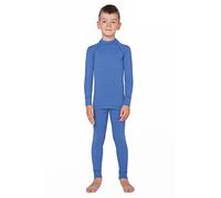 meteor Conjunto Ropa Interior Térmica para Niños - Camiseta de Manga Larga y Pantalón - Set Infantil Elástico para Esquí Snowboard Acampada y Senderismo para Niño y Niña (104-110 cm, Azul)