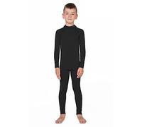 meteor Conjunto Ropa Interior Térmica para Niños - Camiseta de Manga Larga y Pantalón - Set Infantil Elástico para Esquí Snowboard Acampada y Senderismo para Niño y Niña (116-122 cm, Negro)
