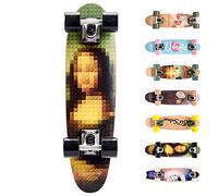 meteor Monopatín patineta Retro Madera Skateboard Completo niños jóvenes Adultos Mejor Calidad Robusto Ligero Ruedas un Skateboard Madera (Mona)