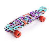 meteor Monopatín Retro plástico Skateboard Completo Patineta para Niños Jóvenes Adultos Mejor Calidad Robusto Ligero Ruedas - Buen Regalo (Graffiti)