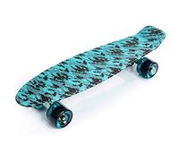 meteor Monopatín Retro plástico Skateboard Completo Patineta para Niños Jóvenes Adultos Mejor Calidad Robusto Ligero Ruedas - Buen Regalo (Blue/Black)