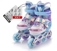meteor Patines Línea 4 en 1 Ajustables para Niños y Adolescentes - Resistentes Infantiles Jóvenes y Adultos