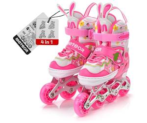 meteor Patines Multifuncional 4 en 1 Ajustables para Infantiles - Resistentes Niños y Jóvenes - 4 Tamaños