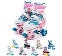 meteor Retro Patines Disco Roler Skate Patines en Paralelo 4 rueadas Quad Skate Patines de Hielo para niños de Adolescentes y Adultos tamaño Ajustable del Zapato (L 39-42, Eden)