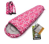 meteor Saco Dormir Tipo Momia con Capucha - para Niños en Viaje Camping Funda vivac Festival Hotel Portátil con Mochila YMER ((130 + 25) x 60/40 cm, Unicorn)