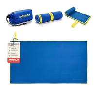 meteor Toalla Microfibra Secado rápido Ultra Ligero Absorbente - Ideal para Deporte Yoga Viajes Playa Campamento Baño para Niños, Hombres y Mujeres - Varios Tamaños y Colores (42x55cm, Azul Marino)