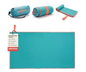meteor Toalla Microfibra Secado rápido Ultra Ligero Absorbente - Ideal para Deporte Yoga Viajes Playa Campamento Baño para Niños, Hombres y Mujeres - Varios Tamaños y Colores (110x175cm, Turquesa)