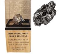 Meteorito Campo del Cielo - Meteorito de Hierro en Pantalla de Madera - Encontrado en 1576 - 4,5 mil millones de años - Regalo para coleccionistas & Aficionados al espacio