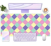 METEOROCK Alfombrilla de Escritorio a Cuadros, Tapete Escritorio de Cuero Impermeable, Alfombra Escritorio Fácil de Limpiar, Tapete Secretaria Antideslizante, Protector Mesa Escritorio 90 x 40 CM