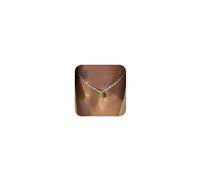Meteorstarry Cadena de plata 925 para mujer,Collar de plata con colgante pequeño de cristal rosa/blanco/verde,Personalizada resistente al agua joyería cadenas regalos para mujeres novia, talla única