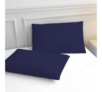 Meteorwi Home - Funda de Almohada 45x105cm con Cierre de Cremallera,Juego de 2 Fundas Almohada 100% Poliéster Transpirable y Suave (Azul Oscuro)