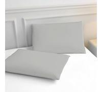 Meteorwi Home - Funda de Almohada 45x105cm con Cierre de Cremallera,Juego de 2 Fundas Almohada 100% Poliéster Transpirable y Suave (Gris)