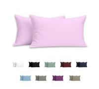 Meteorwi Home - Funda de Almohada 45x105cm con Cremallera - Microfibra Suave - Juego de 2 Fundas Almohada Transpirable, Resistentes a Las Bolitas y a la decoloración (Rosa)