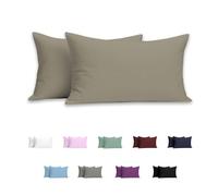 Meteorwi Home - Funda de Almohada 45x105cm con Cremallera - Microfibra Suave - Juego de 2 Fundas Almohada Transpirable, Resistentes a Las Bolitas y a la decoloración (Beige