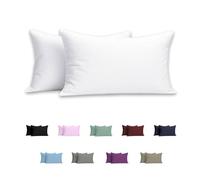 Meteorwi Home - Funda de Almohada 45x105cm con Cremallera - Microfibra Suave - Juego de 2 Fundas Almohada Transpirable, Resistentes a Las Bolitas y a la decoloración (Blanco)