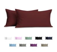 Meteorwi Home - Funda de Almohada 45x150cm con Cremallera - Microfibra Suave - Juego de 2 Fundas Almohada Transpirable, Resistentes a Las Bolitas y a la decoloración (Burdeos)