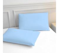Meteorwi Home - Funda de Almohada 45x90cm con Cierre de Cremallera,Juego de 2 Fundas Almohada 100% Poliéster Transpirable y Suave (Azul Cielo)