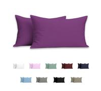 Meteorwi Home - Funda de Almohada 45x90cm con Cremallera - Microfibra Suave - Juego de 2 Fundas Almohada Transpirable, Resistentes a Las Bolitas y a la decoloración (Morado)