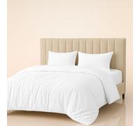 Meteorwi Home - Funda Nordica Cama 105 Microfibra Cepillada Suave - Juego de 3 Piezas con Funda de Edredon 180x220cm, Sabana Bajera 105x200cm, 1 Funda de Almohada 45x70cm (A-Blanco, Cama 105cm)