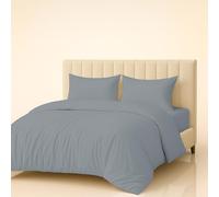 Meteorwi Home - Funda Nordica Cama 90 Microfibra Cepillada Suave - Juego de 3 Piezas con Funda de Edredon 150x220cm, Sabana Bajera 90x200cm, 1 Funda de Almohada 45x70cm (Gris Claro, Cama 90cm)