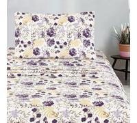 Meteorwi Home - Juego de Sabanas 3 Piezas para Cama 90cm - Bajera Ajustable 90x200cm - Encimera 160x260cm - 1 Funda de Almohada 45x70cm Juego Sabana Estampada Suave y Transpirable (90CM)