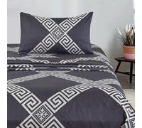 Meteorwi Home - Juego de Sabanas 3 Piezas para Cama 90cm - Bajera Ajustable 90x200cm - Encimera 160x260cm - 1 Funda de Almohada 45x70cm Juego Sabana Estampada Suave y Transpirable (Modelo 2, 90CM)