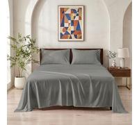 Meteorwi Home - Juego de Sábanas 4 Piezas 150x200cm - Microfibra Suave Transpirable - Sábana Bajera Ajustable, Sábana Encimera y 2 Fundas de Almohada (Gris, Cama 150)