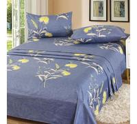 Meteorwi Home - Juego de Sabanas 4 Piezas para Cama 135cm - Bajera Ajustable 135x200cm - Encimera 210x260cm - 2 Fundas de Almohada 45x70cm Juego Sabana Estampada Suave y Transpirable (Modelo 3, 135CM)