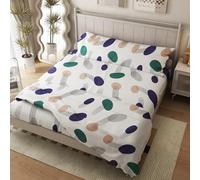 Meteorwi Home- Juego de Sábanas Estampada 3 Piezas para Cama 90/135/150/180cm,Incluye 1sabana Bajera Ajustable, 1 Encimera, 1 Funda de Almohada. (135x200 Cama 135, Patrón Circular)