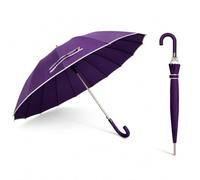 Meteorwi Home - Paraguas Largo Automático con 16 Varillas Antiviento, Paraguas Grande Impermeable con Mango Curvo, Diseño Clásico y Elegante para Hombre y Mujer.(Morado)