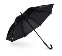 Meteorwi Home - Paraguas Largo Automático Negro para Hombre y Mujer, Paraguas de Bastón Impermeable con 8 Varillas, Mango Curvo y Diseño Clásico.