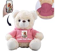 MeterBear Osito Personalizado con Nombre y Foto, Peluche Teddy Bear para Mujeres y Hombres Regalo con Texto para San Valentín y Navidad (20cm)