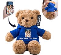 MeterBear Oso de Peluche Personalizado con Nombre y Foto, Osito Teddy Bear Regalo con Texto e Imagen para él en Navidad, Cumpleaños, San Valentín y Aniversario (26cm)