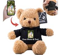 MeterBear Oso de Peluche Personalizado con Nombre y Foto, Teddy Bear Regalo con Mensaje para Ellos en San Valentín y Aniversario (30cm)