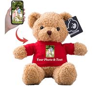 MeterBear Oso de Peluche Personalizado con Nombre y Foto, Teddy Bear Regalo con Mensaje para Ellos en San Valentín y Aniversario (30cm)