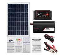MeterBew1147 Sistema de Panel Solar 60A Controlador de Carga del Panel Solar Kit de inversor Solar 1000W Maleta de Panel Solar de generación de energía Completa - Negro (80402202M1)