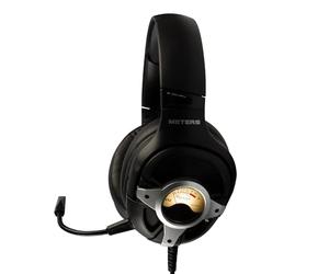 Meters M-Level-UP, Auriculares para Juegos, Sonido Envolvente 7.1, micrófono Desmontable, potentes Controladores de 50 mm, Control Remoto en línea, RGB Personalizado Brillante y VU único, Compatible