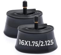 MetersGod 2 cámaras de aire para bicicleta de 16 pulgadas 16 x 1,75/1,95/2.0/2.10/2.125 con válvula Schrader AV32 mm, tubo 47/57-305, compatible con bicicletas de ciudad