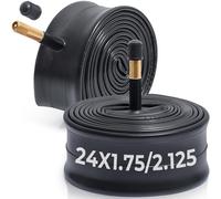 MetersGod 2 tubos de bicicleta premium de 24 x 1.75/1.90/1.95/2.0/2.10/2.125, compatibles con neumáticos de bicicleta de 24 x 1.75 a 2.125, con válvula Schrader de 48 mm, goma de butilo, utilizado