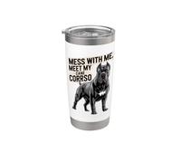 Métete conmigo, conoce a mi Cane Corso Vaso térmico de acero inoxidable de doble pared