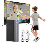 MetFut AR Motion - Consola de juegos para niños y adultos: sistema de videojuegos Plug & Play para juegos físicos en interiores, diversión familiar interactiva, noches de juego, fiestas y citas de