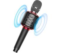 MetFut Micrófono inalámbrico Bluetooth para karaoke, altavoz fuerte integrado para reproducción de 10 horas, añade modo reverb/dueto/monitoreo de auriculares, máquina de karaoke portátil para
