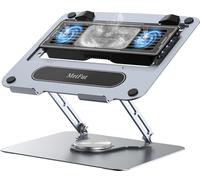 METFUT Soporte de refrigeración para portátil con Enfriador termoeléctrico Desmontable, Altura y ángulo Ajustables, Base de rotación de 360 Grados, Marco de Acero al Carbono, Ultra silencioso y súper