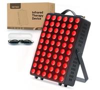 METIKO Terapia de luz roja para cuerpo, panel de terapia de luz infrarroja cercana de 660 nm 850 nm con soporte y asa, 60 LED de doble chip, regalo ideal de Navidad, para cuerpo, cara, recuperación
