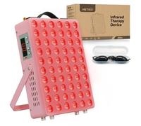 METIKO Terapia de luz roja para cuerpo, panel de terapia de luz infrarroja cercana de 660 nm 850 nm con soporte y asa, 60 LED de doble chip, regalo ideal de Navidad, para cuerpo, cara, recuperación